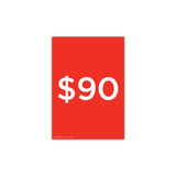 Shop for Shops A4 portrait double sided sign card "$90" (pack of 5) 210 W x 297 mm H(T7490.1RDWH)