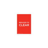 Shop for Shops A5 portrait double sided sign card "REDUCED TO CLEAR" (pack of 5) 148 W x 210 mm H(T7749.1RDWH)
