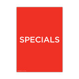 Shop for Shops A3 portrait double sided sign card "SPECIALS" 297 W x 420 mm H(T9522.1RDWH)