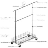 Collapsible mobile clothes rack(R1233.2CH)