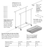 Double collapsible mobile clothes rack SERIES 2 (R1234.2CH)