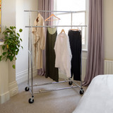 Double collapsible mobile clothes rack SERIES 2 (R1234.2CH)