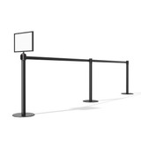 Crowd control belt post with 2.3m retractable belt (A4801BK)