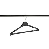 Plastic top hanger with rail and wire hook 410 mm W(HW2410BK)