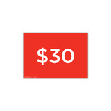 Shop for Shops A4 landscape double sided sign card "$30" (pack of 5) 297 W x 210 mm H(T6430.1RDWH)