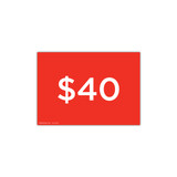 A4 landscape double sided sign card "$40" (pack of 5) 297 W x 210 mm H(T6440.1RDWH)