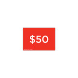 A5 landscape double sided sign card "$50" (pack of 5) 210 W x 148 mm H(T6650.1RDWH)