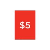 Shop for Shops A4 portrait double sided sign card "$5" (pack of 5) 210 W x 297 mm H(T7405.1RDWH)