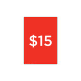Shop for Shops A4 portrait double sided sign card "$15" (pack of 5) 210 W x 297 mm H(T7415.1RDWH)