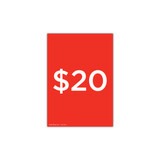 Shop for Shops A4 portrait double sided sign card "$20" (pack of 5) 210 W x 297 mm H(T7420.1RDWH)