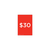 A5 portrait double sided sign card "$30" (pack of 5) 148 W x 210 mm H(T7630.1RDWH)