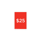 Shop for Shops A5 portrait double sided sign card "$25" (pack of 5) 148 W x 210 mm H(T7625.1RDWH)
