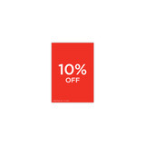 Shop for Shops A5 portrait double sided sign card "10% off" (pack of 5) 148 W x 210 mm H(T7710.1RDWH)