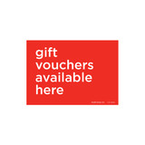 Shop for Shops A5 landscape double sided sign "gift vouchers available" 210 W x 148 mm H(T5127.1RDWH)