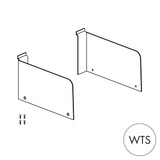 Slatwall 30 mm shelf bracket set with 167mm H ends 300mm D  x 2.5 mm Thick(S1663WH)