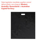 Shop for Shops Plastic carry bag extra large with die cut handle 500 W x 600 H x 100 mm side gusset 50 micron(A8208BK)
