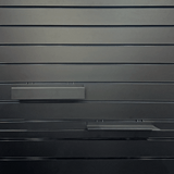 Slimline metal shelf for slatwall, slatmesh and metal peg 250 W x 100 mm D(S2550BKS)