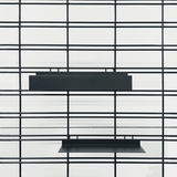 Slimline metal with ticket provision to suit shelf for slatwall, slatmesh and metal peg 250 W x 100 mm D(S2552BKS)