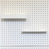 Slimline metal shelf for slatwall, slatmesh and metal peg 293 W x 100 mm D(S2553WTS)