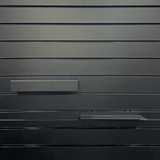 Slimline metal shelf for slatwall, slatmesh and metal peg 293 W x 100 mm D(S2553BKS)