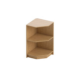 Shop for Shops Open corner counter timber laminate with shelf 526 W x 526 D x 965 mm H(F4002OAK)