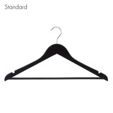 Shop for Shops Wooden hanger standard flat with notches & rail 440 W x 12 mm Thick(HSF2630BK)