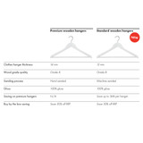 Wooden hanger standard contoured with notches & adjustable clips 440 W x 12 mm Thick(HSC2631WH)