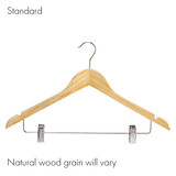 Shop for Shops Wooden hanger standard contoured with notches & adjustable clips 440 W x 12 mm Thick(HSC2631BH)