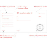 Booklet of 15 Gift vouchers 178 W x 127 mm H(A3050.2WHRD)