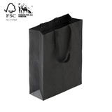 Shop for Shops Style paper bag large with woven ribbon handle 340 W x 460 H x 130 mm gusset(A8034.2BK)