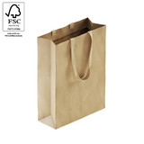 Style paper bag large with woven ribbon handle 340 W x 460 H x 130 mm gusset(A8034.2NAT)