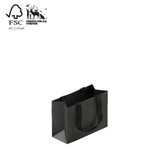 Shop for Shops Style Paper Bag Extra Small Boutique woven ribbon handle 250 W x 180 H x 100mm gusset(A8037.2BK)