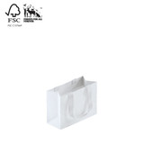 Shop for Shops Style Paper Bag Extra Small Boutique woven ribbon handle 250 W x 180 H x 100mm gusset(A8037.2WH)