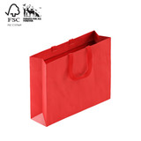 Shop for Shops Style Paper Bag Boutique with woven ribbon handle 450 W x 350 H x 120mm gusset(A8039.2RD)