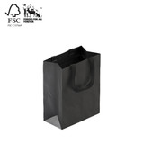 Shop for Shops Style paper bag medium with woven ribbon handle 260 W x 330 H x 135 mm gusset(A8033.2BK)