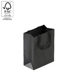 Style paper bag medium with woven ribbon handle 260 W x 330 H x 135 mm gusset(A8033.2BK)