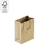 Style paper bag medium with woven ribbon handle 260 W x 330 H x 135 mm gusset(A8033.2NAT)