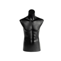 Shop for Shops Budget plastic male torso M-L with mount for pole HT=800, Chest=1050, W=805 mm(B9342BK)