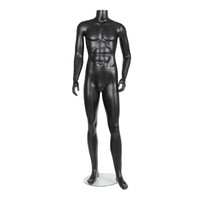Shop for Shops Plastic male mannequin M-L no head glass base HT=1710, Chest=910, W=720 mm(B9420BK)