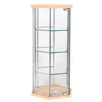 Shop for Shops Hex glass counter top showcase with 3 shelves & lockable door 350 DIA x 700 mm H(F7000PY)