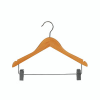 Shop for Shops Kids wooden hanger with notches & adjustable clips 350 W x 12 mm Thick(H2605BH)