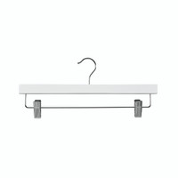 Wooden hanger with adjustable clips (H2629WH)