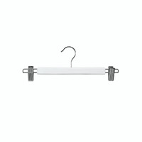 Wooden hanger with clips at ends (H2634WH)