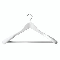 Wooden hanger for suit with formed shoulders & rail (H2635WH)