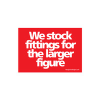 Shop for Shops Sign "we stock fittings for.." A5 landscape 210 W x 148 mm H(T5117RDWH)