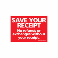 Shop for Shops Sign "save your receipt..." A5 landscape 210 W x 148 mm H(T5125RDWH)