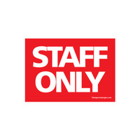 Sign "staff only" A5 landscape (T5131RDWH)