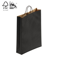 Kraft paper bag medium with handle (A8022.1BK)