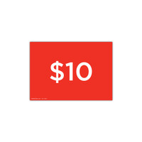 Shop for Shops A4 landscape double sided sign card "$10" (pack of 5) 297 W x 210 mm H(T6410.1RDWH)