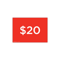 Shop for Shops A4 landscape double sided sign card "$20" (pack of 5) 297 W x 210 mm H(T6420.1RDWH)